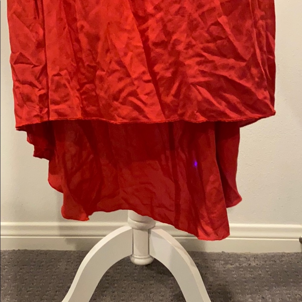 NWT soft red color high/low halter dress - Picture 2 of 3